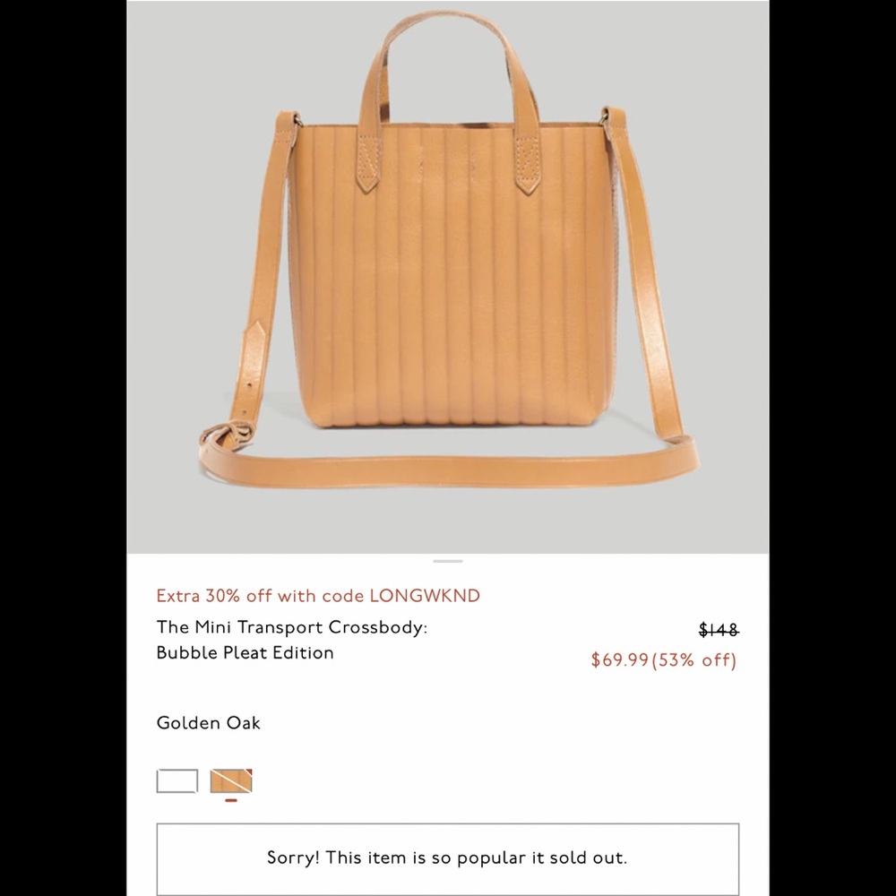 Madewell The Mini Transport Crossbody:
Bubble Pleat Edition - Picture 3 of 7